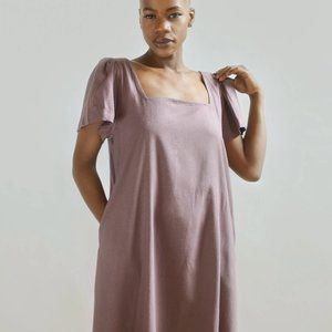 Jamie + the Jones Square Neck Dress Raw Silk